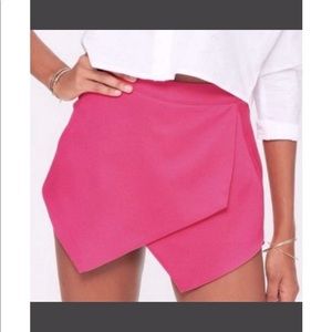 Pink Skirt With Shorts (Skort) Wrap Detail NWT Size 2 Missguided